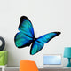 Turquoise Butterfly Flying White Wall Decal