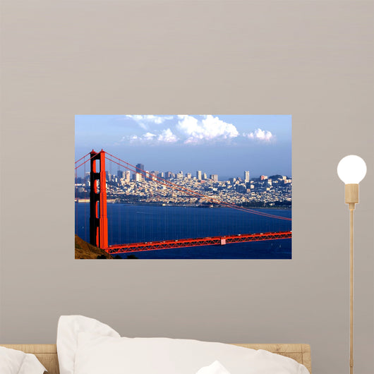 golden gate and downtown of san francisco Wall Mural