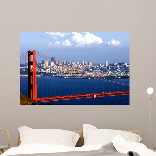 golden gate and downtown of san francisco Wall Mural