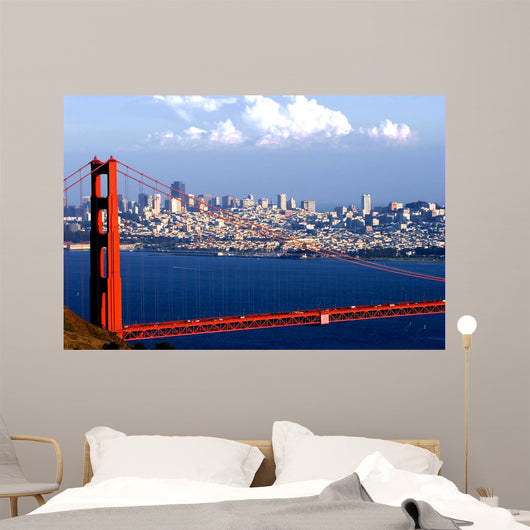 golden gate and downtown of san francisco Wall Mural