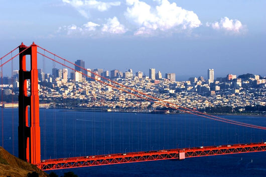 golden gate and downtown of san francisco Wall Mural