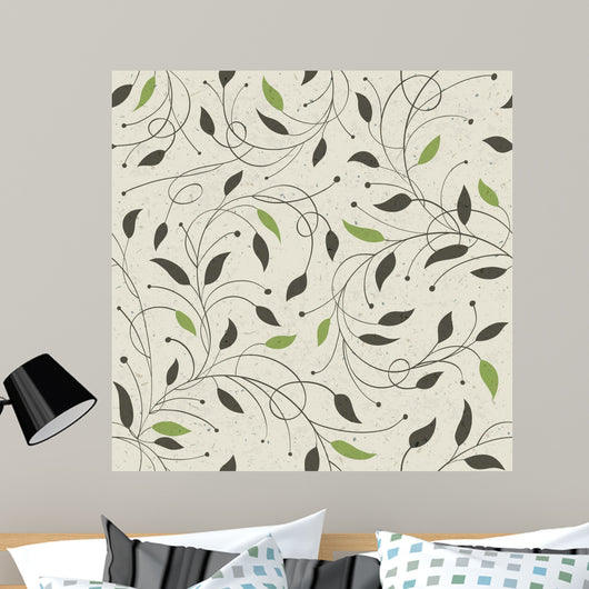 Seamless Ecology Pattern with Wall Decal