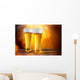 Beer in a glasses with gold background Wall Mural