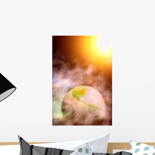 abstract photo of surreal earth and solar system Wall Mural
