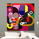 Two women abstract portrait Wall Mural