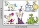 Cartoon Fantasy Characters Set Wall Decal