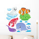 Sea fishes and animals collection 5 Wall Decal