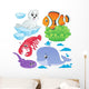 Sea fishes and animals collection 5 Wall Decal