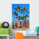 Surfboards on a sandy beach Wall Mural