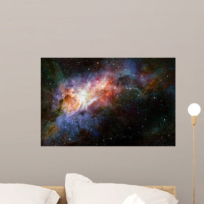 Starry Deep Outer Space Wall Mural shown on a wall