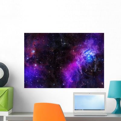 Deep or Outer Space Wall Mural shown on a wall