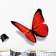 Red Butterfly White Wall Decal