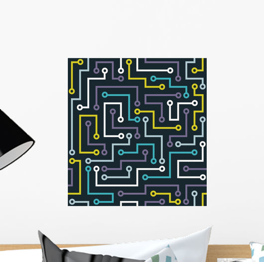 Seamless Color Electronic Pattern Wall Decal