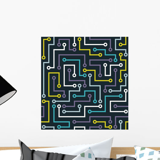 Seamless Color Electronic Pattern Wall Decal