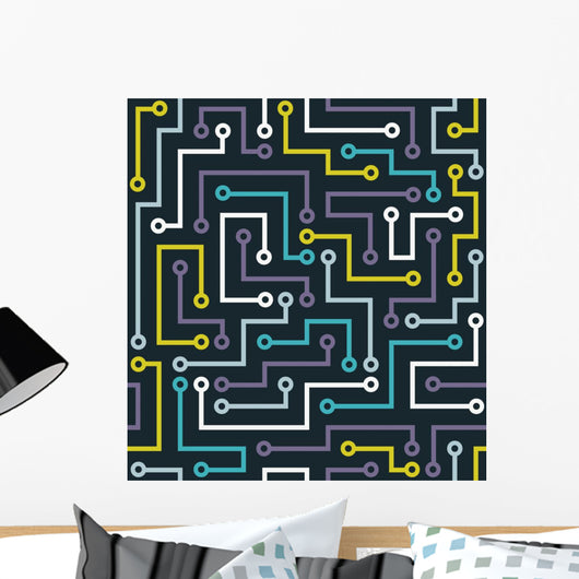 Seamless Color Electronic Pattern Wall Decal