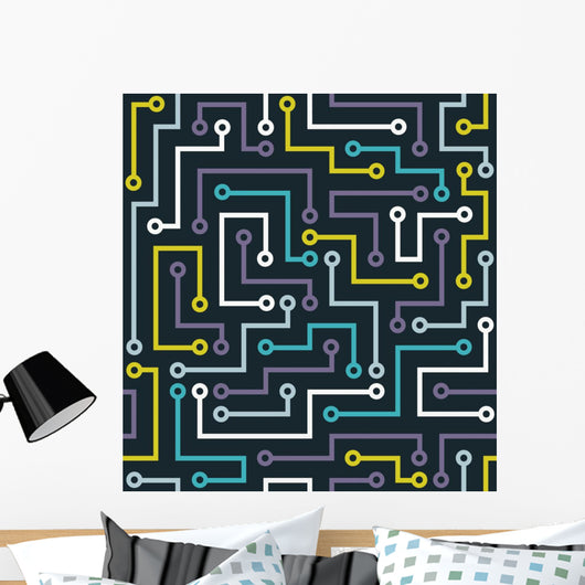 Seamless Color Electronic Pattern Wall Decal