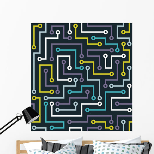 Seamless Color Electronic Pattern Wall Decal