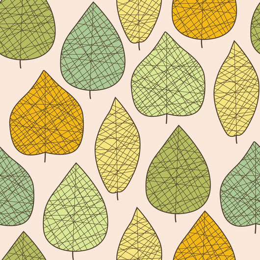 Seamless Stylish Autumn Leaf Wall Decal