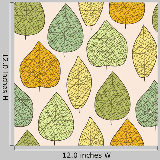 Seamless Stylish Autumn Leaf Wall Decal