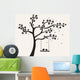 Flower Love Tree Silhouette Wall Decal