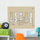 Five Cats Vector Illustration Wall Mural