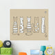 Five Cats Vector Illustration Wall Mural