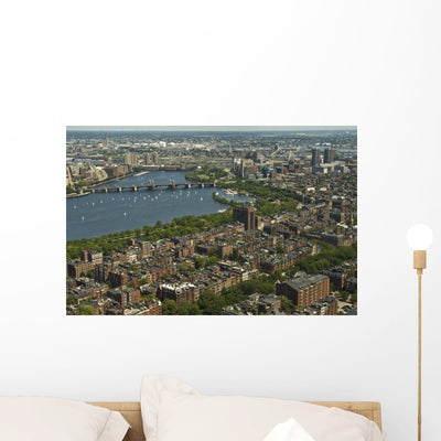 Boston Aerial shown on a wall