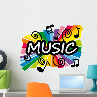 Music Wall Decal shown on a wall