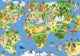 Great and Funny World Map Wall Mural