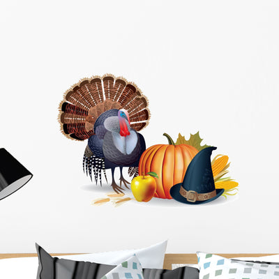 Thanksgiving Wall Decal shown on a wall