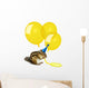 Funny Chipmunk Inflating Yellow Balloons Wall Decal