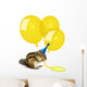Funny Chipmunk Inflating Yellow Balloons Wall Decal