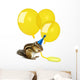Funny Chipmunk Inflating Yellow Balloons Wall Decal