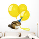 Funny Chipmunk Inflating Yellow Balloons Wall Decal