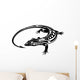 Black iguana lizard Wall Decal
