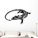 Black iguana lizard Wall Decal