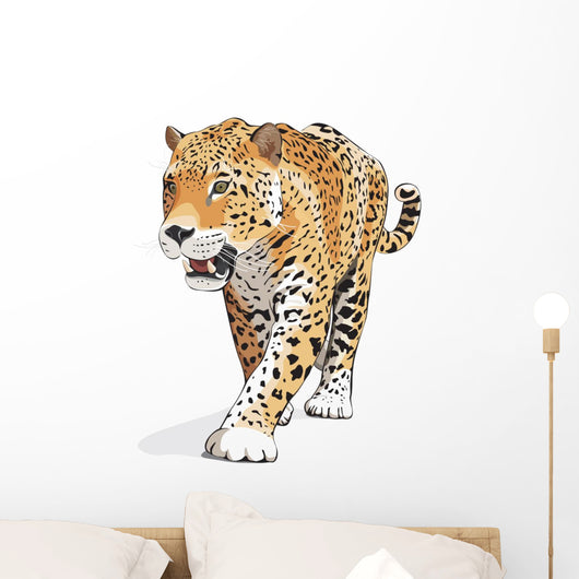 Jaguar, wild cat Panther. Vector, isolated Wall Decal