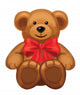 Vector of Cute Brown Bear with Red Bow. Wall Decal