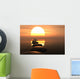 Zen path of stones in sunset Wall Mural
