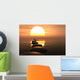 Zen path of stones in sunset Wall Mural