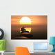 Zen path of stones in sunset Wall Mural