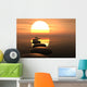 Zen path of stones in sunset Wall Mural