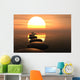 Zen path of stones in sunset Wall Mural