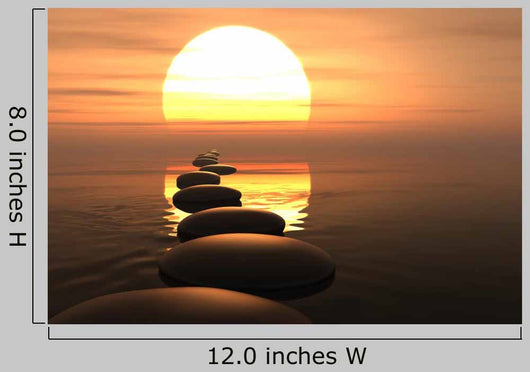 Zen path of stones in sunset Wall Mural