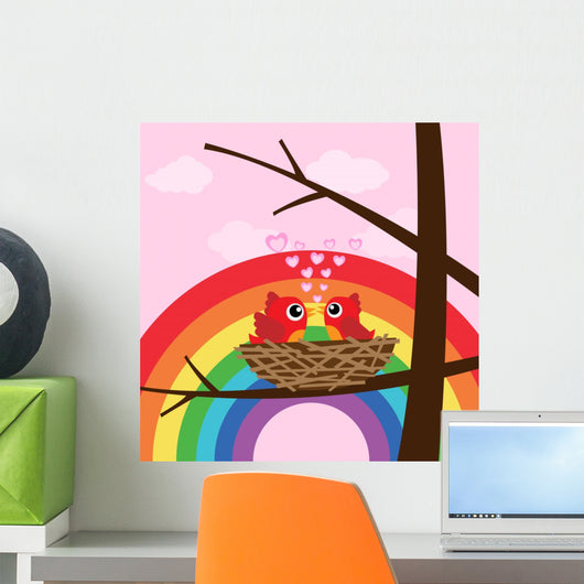Birds Love with Rainbow