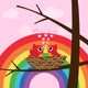 Birds Love with Rainbow