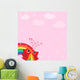 Love Bird With Hearts and Rainbow Wall Mural
