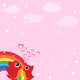 Love Bird With Hearts and Rainbow Wall Mural