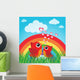 Love Bird With Hearts and Rainbow Wall Mural