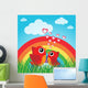 Love Bird With Hearts and Rainbow Wall Mural